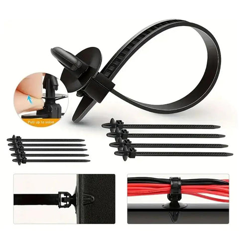 Nissan Almera G11 2012-2018 Bumper Clips Kit With 2275 Pcs Push Type Retainers For Front And Rear Fascia, Fenders, Wheel Arch And Trim, DIY Friendly Durable Heavy Duty Auto Fasteners Replacement Set, black cable ties and clips