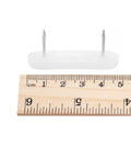 No Fuss Nail On Furniture Glides 60 Piece Set Plastic Double Pin Chair Leg Floor Protectors shown with ruler for size reference.