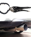 Ratcheting Chain Exhaust Pipe Cutter For Tight Spaces, Heavy Duty Tube Cutting Tool For Car Tailpipes Up To 90mm, No Sweat Muffler Removal, Cuts Galvanized Steel Copper Aluminum Brass PVC Pipes In Confined Areas, alloy steel, 570mm
