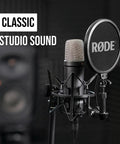 Signature Series Large Diaphragm Condenser Mic with Shock Mount and Pop Filter in studio setup