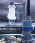 Electric Aquarium Gravel Cleaner With Automatic Water Change Vacuum Removable Sand And Algae Cleaner Filter Bags Compatible 110V 28W Includes Four Filter Bags shown submersed in water.