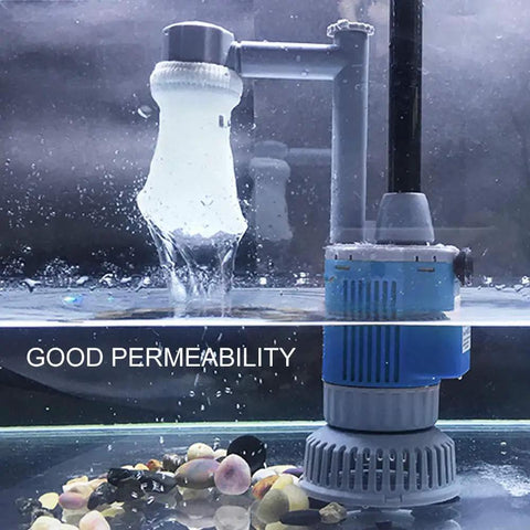 Electric Aquarium Gravel Cleaner With Automatic Water Change Vacuum Removable Sand And Algae Cleaner Filter Bags Compatible 110V 28W Includes Four Filter Bags shown submersed in water.