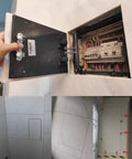 Heavy Duty Concealed Access Panel With Magnetic Tile Cover For Bathroom Drywall Inspection Hatch 24 X 24 Inch in use revealing electrical connections.