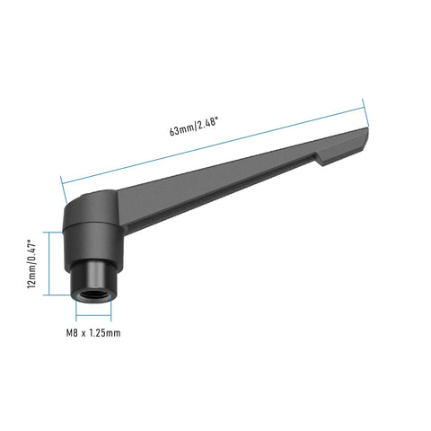 Top Shelf Adjustable Clamping Lever Handles Delivering Quick Release Ratcheting Lock Systems And Comfort Grip Knobs With M8 Threads, 63mm size.