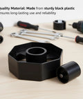 Pack Of Two Top Tier Tape Dispenser Core Replacement 36mm Plastic Insert Wheel on a desk with tools.