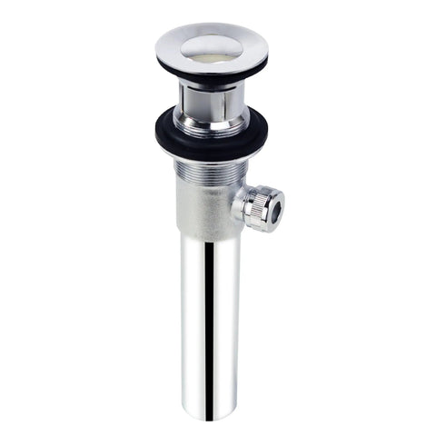 Heavy Duty Bathroom Sink Drain Stopper Assembly With Lift Rod And Overflow In Chrome Finish Fits Standard Drains