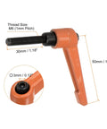 Image of Orange Aluminum Quick Release Clamp Knobs With Slick Grip Hex Socket And Rock Solid M6 Male Thread for heavy duty use.