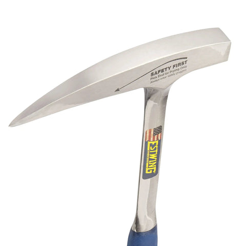 Rock Pick Hammer 22 Oz USA Made Geology Tool With Pointed Tip And Shock Reduction Grip For Prospectors And Contractors Square Face