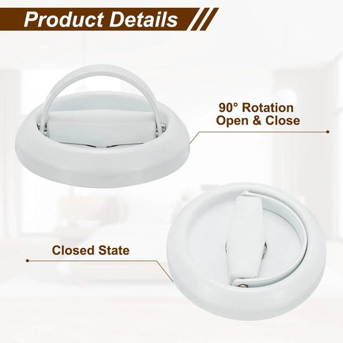 Recessed Sliding Door Pulls Handles 304 Stainless Steel Round Hidden Closet Finger Flush Knob With Screws, rotation details