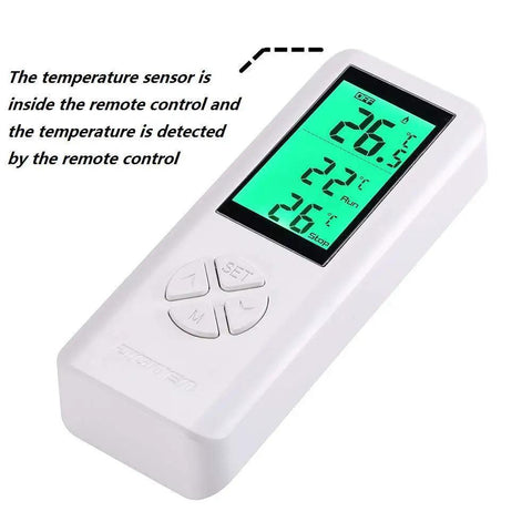 Wireless Temperature Controller Digital Plug In Thermostat Outlet With Built In Temp Sensor And Remote Control, display view.