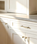 10 Pack 5 Inch Champagne Bronze Cabinet Pulls, Solid Zinc Alloy Hardware for kitchen cabinet on white drawers
