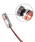 5 Pack 650nm 5mW Red Laser Tube Heads With Adjustable Focus For Sight Positioning And Telescopes Includes 3 To 5V Power, close-up with lead wires