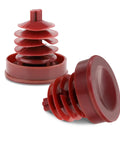 Grab This Red Hydraulic Power Steering Reservoir Cap 2 Pack Straight Up Direct Replacement For Honda Accord Civic Crv Odyssey Rdx Dead On Drop In Fitment 53697Sb3952 Drive Smooth red ABS plastic caps from different angles.