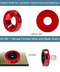 18mm Red Flat Black Bolt Washer Kit For Widebody Fender Flares Stealth Aluminum Hardware Pack For Exterior Car Upgrades