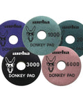 4 Inch Donkey Quartz Face Polish Pad Full Set With 600 1000 2000 3000 6000 Grits for Seam Blending and Edge Polishing Display