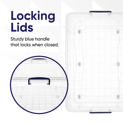 Sixty Quart Clear Stackable Storage Bins With Tight Lids Hella Huge Plastic Totes For Kitchen Pantry Organization Bpa Free Food Safe Container Pack Of Four