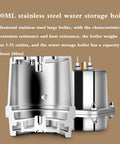 200ML stainless steel water storage boiler showcasing corrosion resistance, heat resistance, and a capacity of about 200ml.