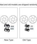Top Grade Motorcycle Brake Rotor Mountain Bike Mechanical Disc Brake Set 160mm Rotors Front Rear with new and old model comparison.
