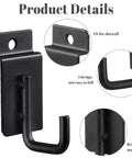 25 Pack J Shaped Slatwall Hooks And Hangers Heavy Duty Slatwall Accessories For Garage And Shop Display Panels 3.25 Inch Black Great For Retail Displays And Garage Organization With Durable Build And Easy On Demand Use, showing detailed view of metal hooks.