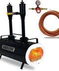 Portable Propane Blacksmith Forge With Beefy Double Burner 2600F Rated For Knife Making Bladesmithing Farrier Forging Oval Shape
