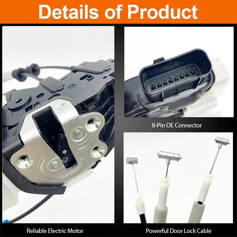 Heavy Duty Power Door Lock Actuator For Kia Soul 2014 To 2019 And Soul EV 2015 To 2019 shows reliable motor and 8-pin connector.