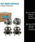 Front And Rear Wheel Bearing And Hub Assembly Kit For Subaru Legacy Outback Forester Ascent 2015 2020 Four Piece Set