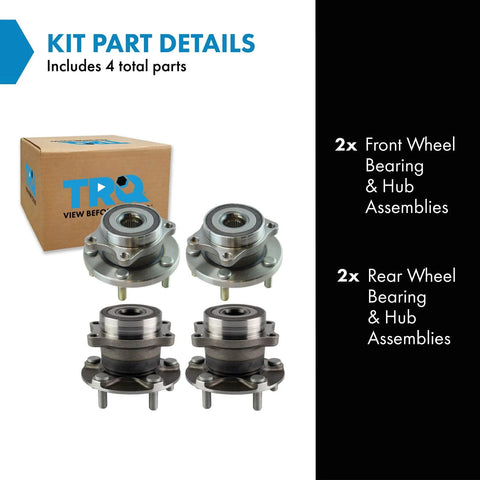 Front And Rear Wheel Bearing And Hub Assembly Kit For Subaru Legacy Outback Forester Ascent 2015 2020 Four Piece Set
