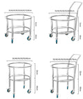Heavy Duty Steel Drum Dolly Cart For Moving Industrial Barrels Kitchen Soup Pots And Milk Buckets Adjustable Height Roller Rack with varied heights.