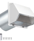 10 Inch Hooded Wall Vent With Screen And Damper For Outdoor Exhaust