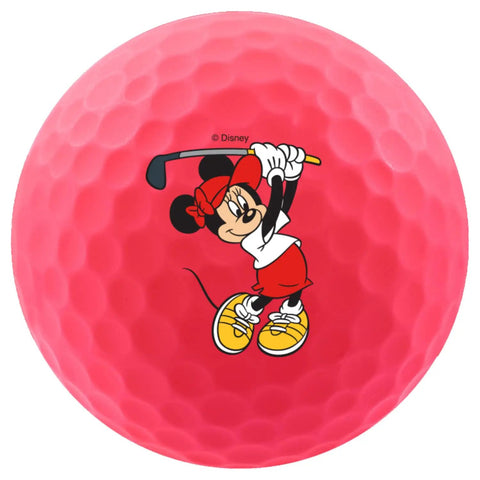Disney Minnie Mouse Golf Ball Gift Set One Dozen With Vivid Matte Finish For Golfers, collectible Disney design on pink ball