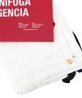 Close-up of Emergency Fire Blanket With Red Steel Cabinet 6 By 5 Feet Fiberglass Material corner with grommet and red label
