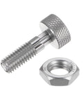 Heavy Duty M8 Spring Plunger With Knurled Handle 4mm Pin Stainless Steel Non Locking Retractable Release Pin Smooth Action displayed with nut.
