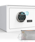 Must Have White Biometric Safe With Fingerprint Lock And Touchscreen Keypad, Jewelry And Cash Safe For Home Office Or Bedroom