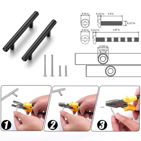 15 Pack Matte Black Stainless Steel Cabinet Pulls 7.38 Inch Length For Kitchen Cupboard Handles With 5 Inch Center To Center Spacing Easy Install
