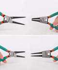 4-Piece Snap Ring Pliers Set, 7-Inch Internal And External Circlip Pliers With Straight And Bent Jaw, Pro Grade CR-V Steel Tips