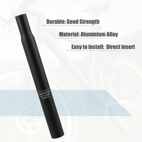 Beefy 27.2mm By 250mm Aluminum Seat Post With Calibrated Scale Mark Black For MTB Mountain Bikes Universal Fit Lightweight