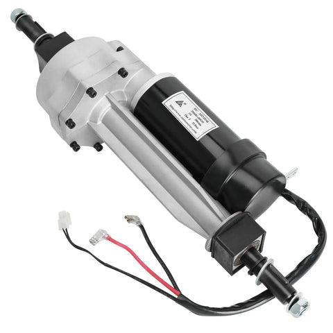 Close-up of 24V 350W Electric Motor With Electromagnetic Brake For DIY Electric Bikes Scooters Robotics Power Wheels Lawn Mowers
