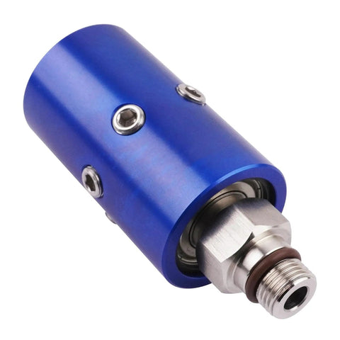 Beefy Built Rotary Joint Swivel Union For Industrial Machinery, Durable Rotary Union System Compatible With 1116-670-463 And 1116670463 Replacement Parts, Ideal For Fluid Transfer And Rotating Couplings, blue aluminum and stainless steel