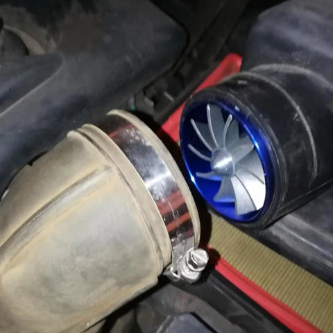 Installed Universal Air Intake Turbonator Turbo Turbine Charger For Cars And SUVs Aluminum Single Fan Boost Accelerator