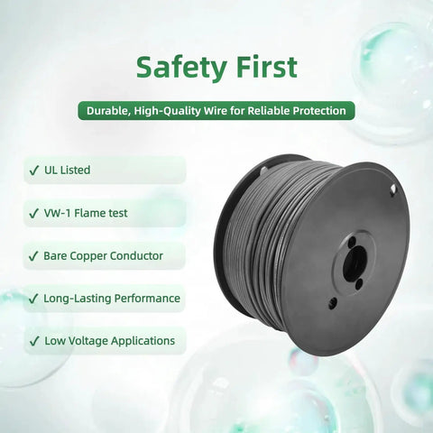 Eighteen Gauge Two Conductor SPT One Electrical Wire Bulk Pro Grade For Lamp Cord And Landscape Lighting UL Listed Black 500 ft Spool