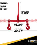 Five Pack Heavy Duty Ratchet Chain Binders For Three Eighth And One Half Inch Chains With 9200 Lbs Working Load Limit Use With Grade 70 Chain