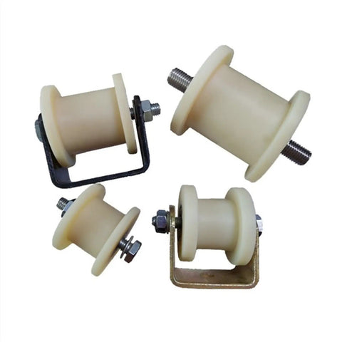 Rock Solid Double Bearing Sliding Door Pulley Wheels H Groove Nylon Rollers Furniture Drawer Hardware, set of four.