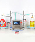 Hustle Ready Commercial Double Head Liquid Filling Machine Featuring No Sweat Anti Drip Design And Plug And Play Digital Interface For Oil Beverage And Wine Up To Thirty Five Liter Capacity Ready To Rock, showing controls and two bottles.