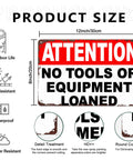 No Tools Needed Metal Sign Dope 8x12 Inch Wall Decor for garages and workshops, showing attention text, UV resistant and waterproof.