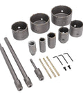 Awesome 7 Piece Concrete Hole Saw Kit With Tungsten Steel Bits And SDS Plus Shank For Brick Stone Wall Jobs Including Dust Bag To Tackle Any Tough Drilling Job With Ease, 7pc set