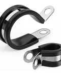 20 Pack One Half Inch And 1 Inch Cable Clamps Kit 304 Stainless Steel Rubber Cushioned Clips For Pipe Wire Tube And Hose Cable Management