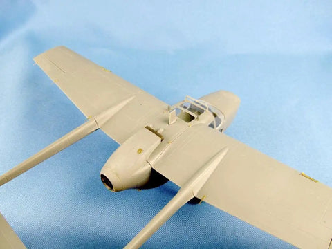 Top view of 1/48 Scale Cessna O-2A Exterior Detail Set For ICM Kit Featuring Resin, Photoetch And 3D Printed Parts.