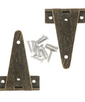 Heavy Duty T Hinges For Cabinet Doors Barn Wood Boxes And Furniture, 10.1x6cm steel brackets with screws included.