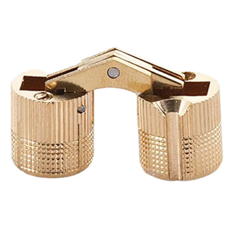 Two Pack Brass Cylindrical Concealed Cabinet Hinges For Doors No Fuss Install Hardware With Quiet Smooth Operation 180 Degree Adjustable Durable