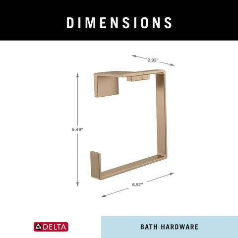 Hand Towel Holder Ring In Champagne Bronze For Kitchen And Bathroom Easy Wall Mount Corrosion Resistant Finish dimensions